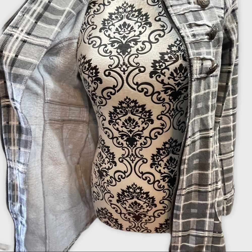 Vanity Gray Plaid Lightweight Jacket - image 4
